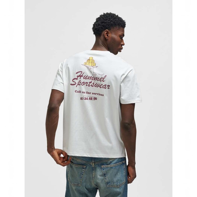 Hummel Loose S/S Call Us T-skjorte Herre Hvite | 806802-178