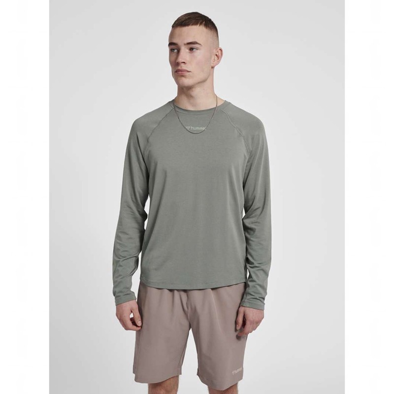 Hummel Mt Laze L/S T-skjorte Herre Grå | 525996-463