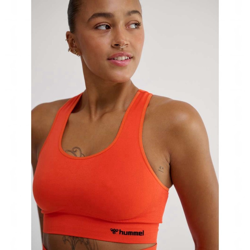 Hummel Tif Seamless Top Sports BH Dame Oransje | 299028-267