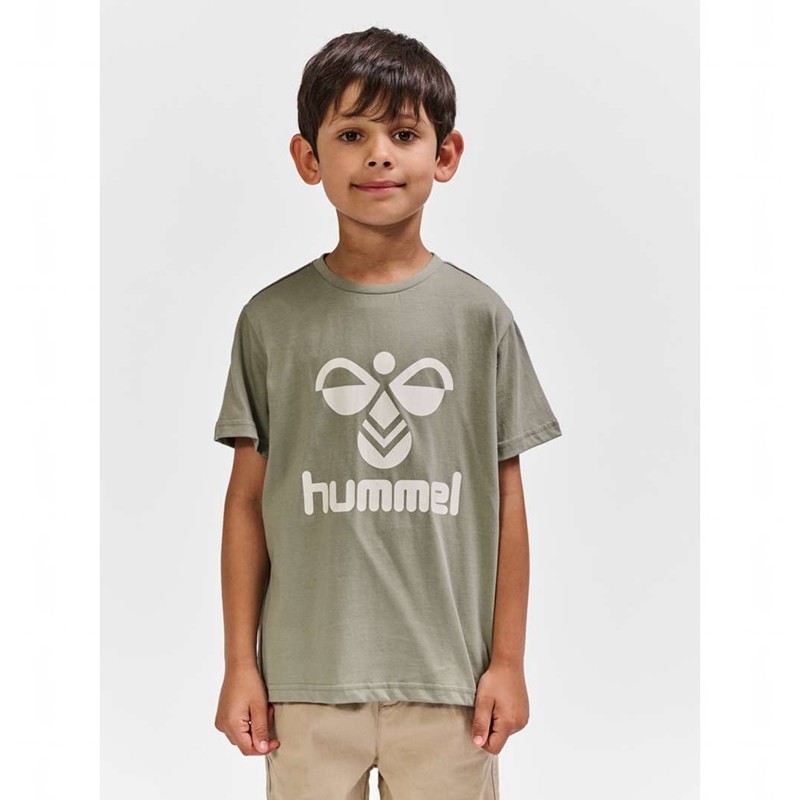 Hummel Tres S/S T-skjorte Barn Grå | 800142-519